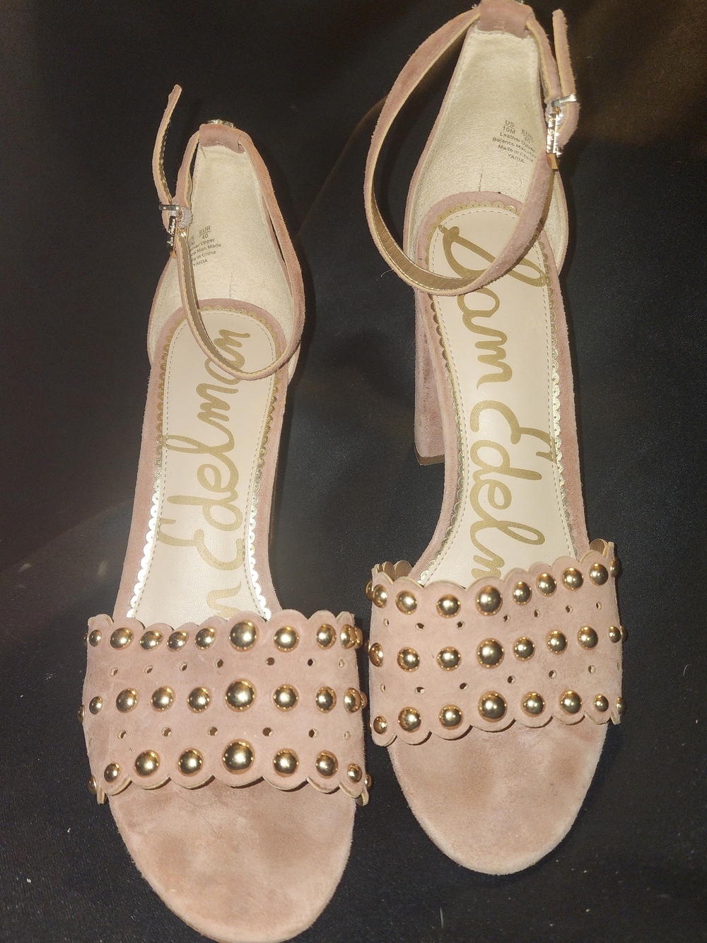 Sam Edelman Scalloped Stud Block Heel Sandals